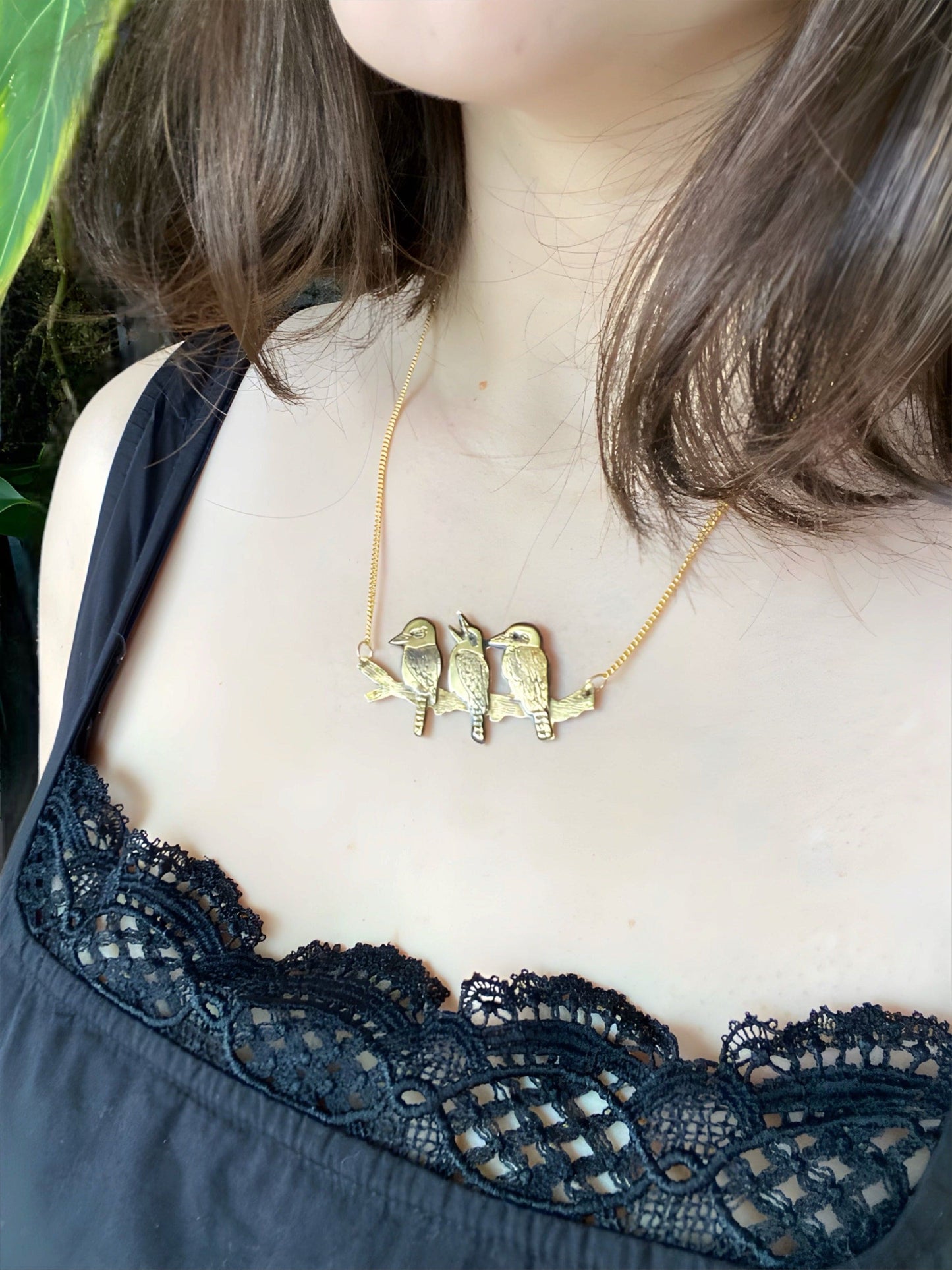 Three kookaburras Pendant Necklace