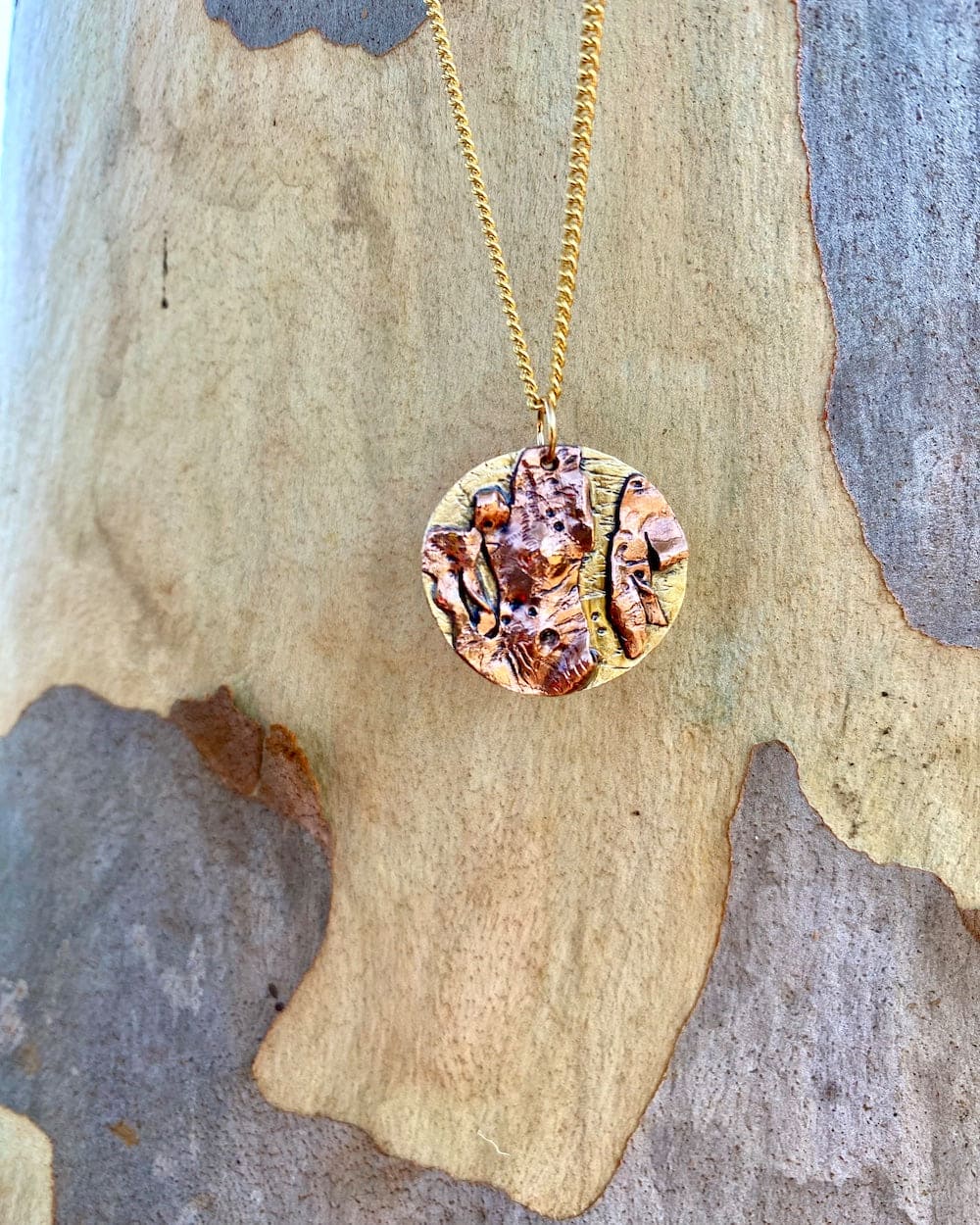 Scribbly Gum Circle Pendant