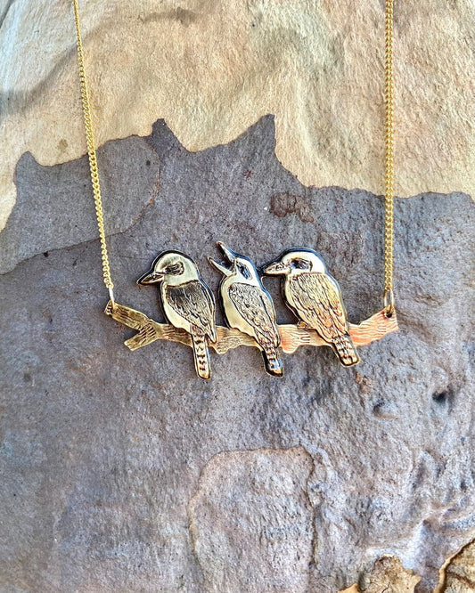 Three kookaburras Pendant Necklace