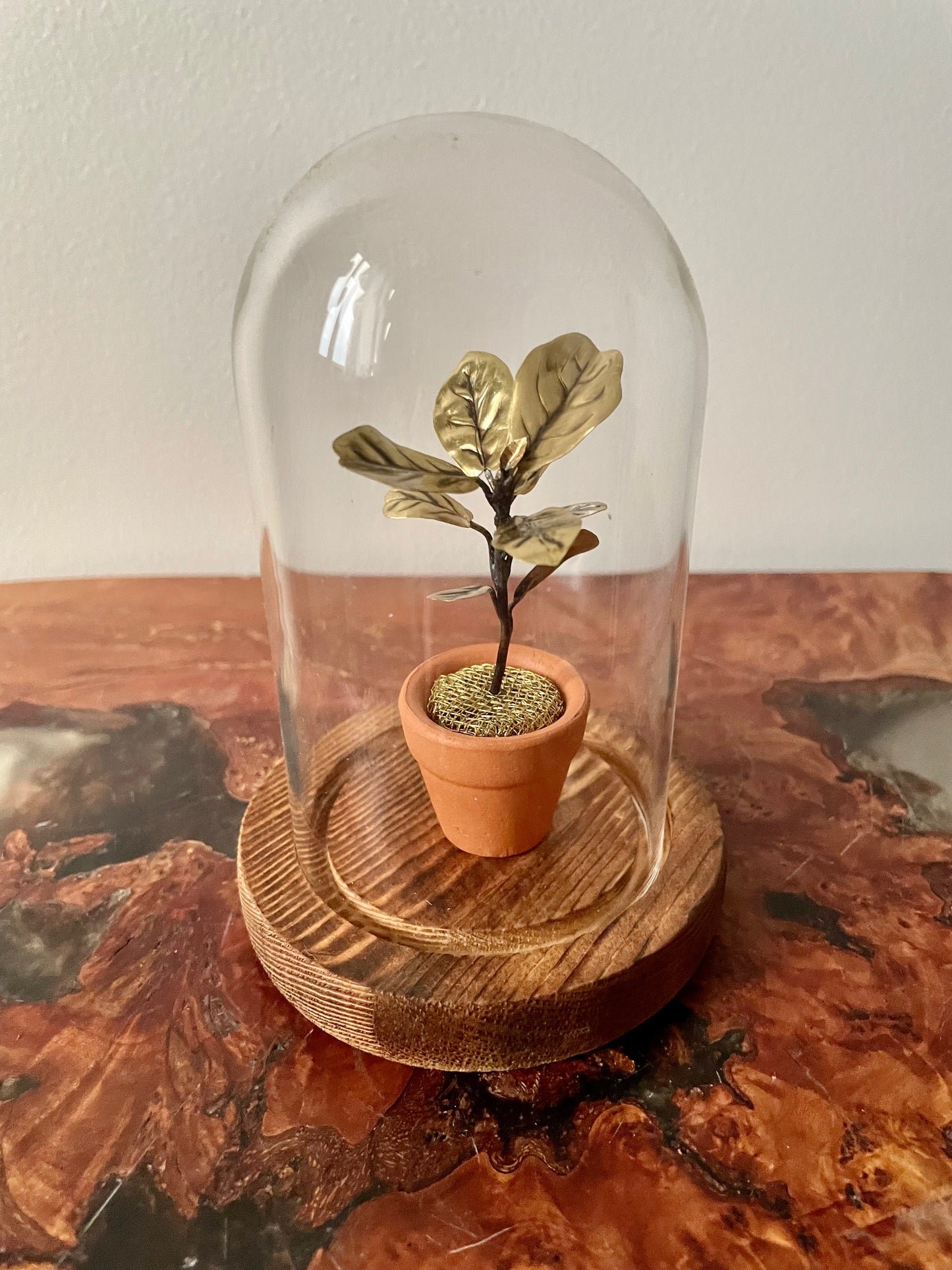 Miniature Brass Fiddle Leaf Fig